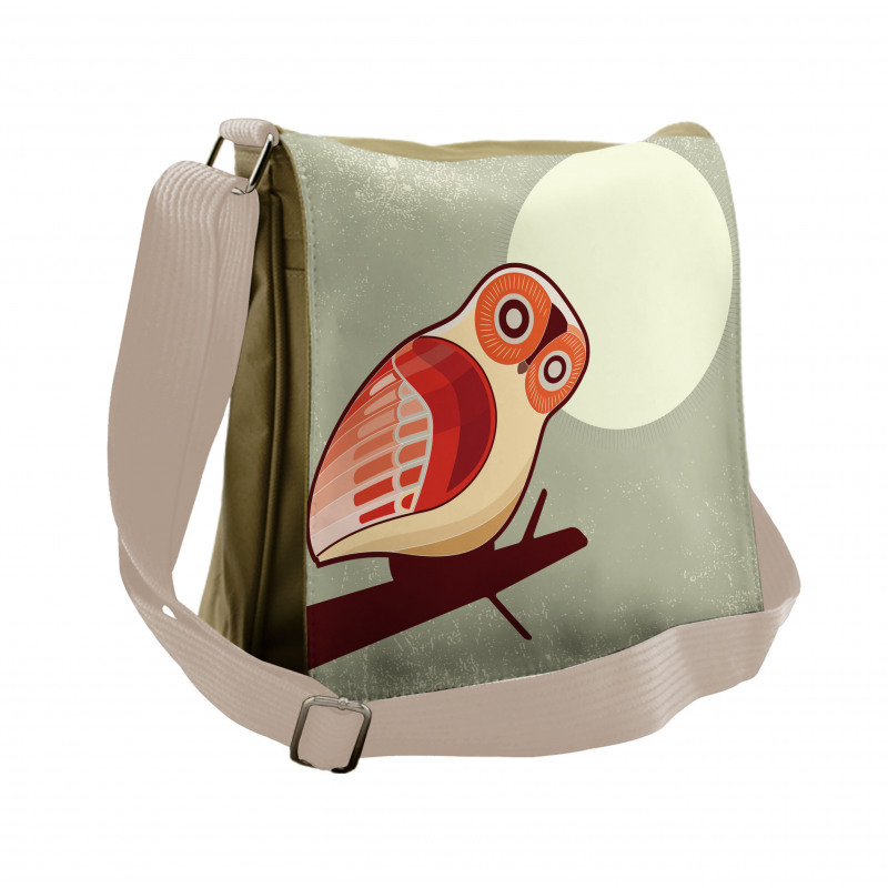 Full Moon Night Animal Messenger Bag