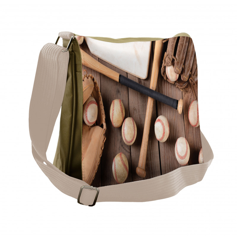 Bats Balls and Gloves Messenger Bag