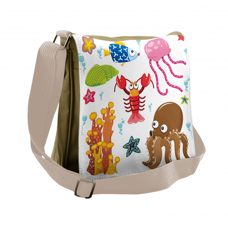 Underwater Wildlife Fun Messenger Bag