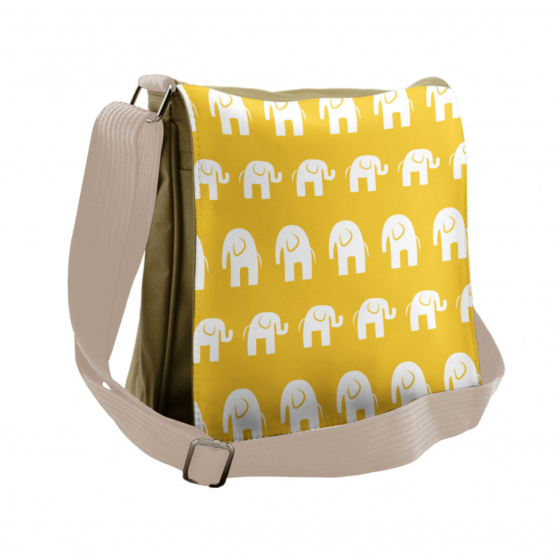 Monotone Animal Pattern Messenger Bag