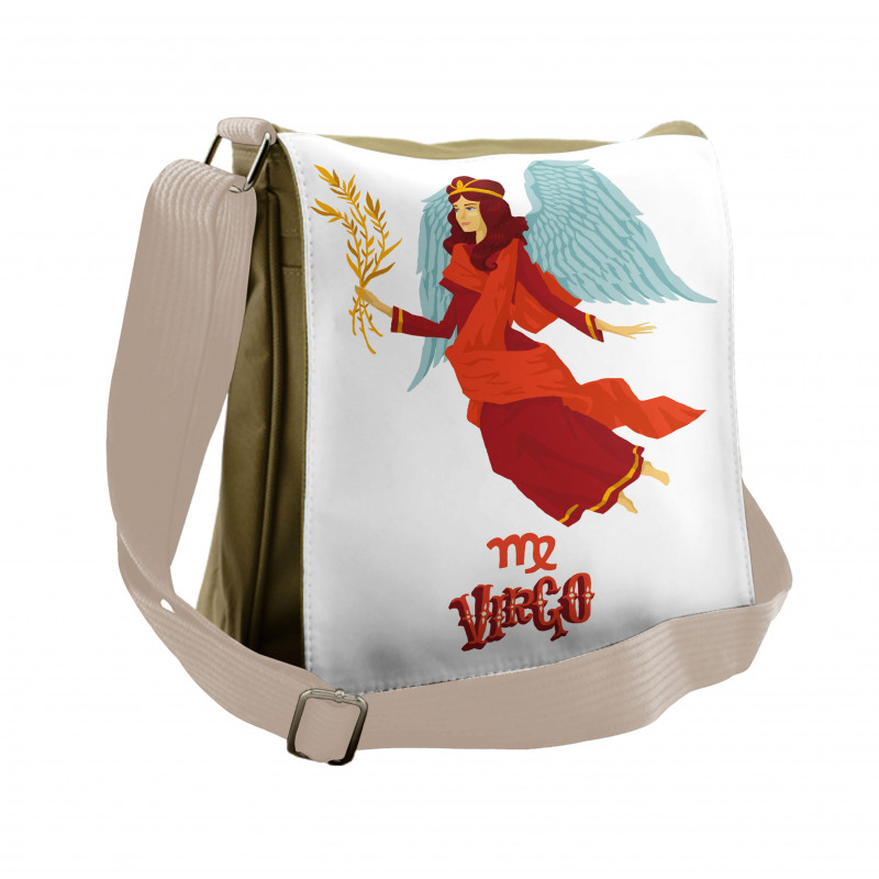 Woman with Wings Dress Messenger Bag