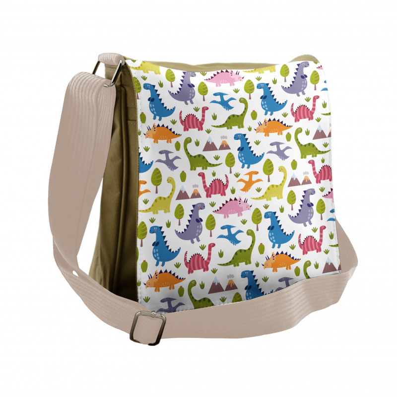 Dinosaurs Colorful Messenger Bag