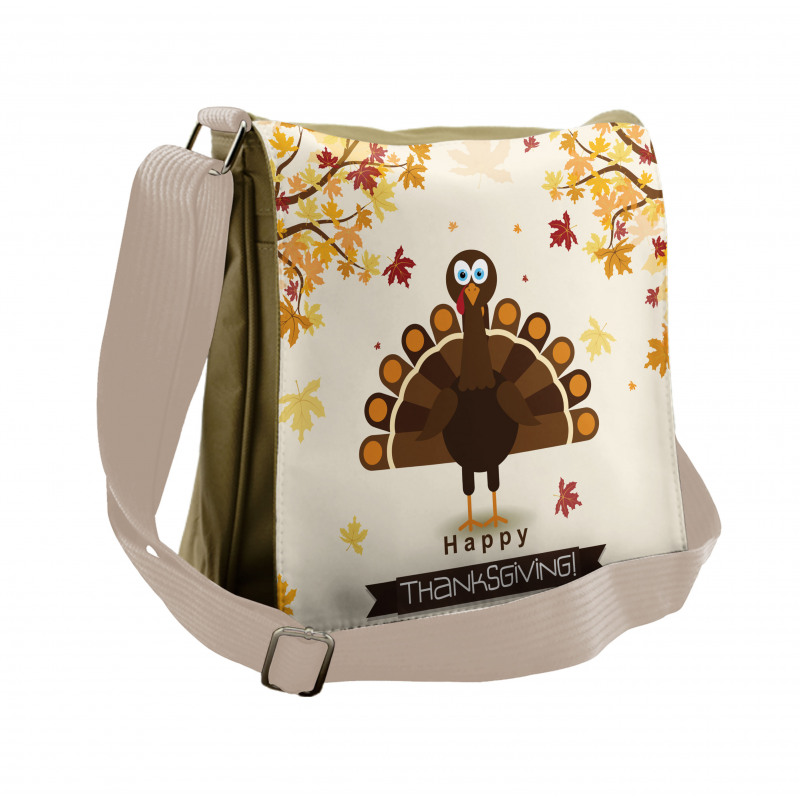Fall Season Animal Leaf Messenger Bag