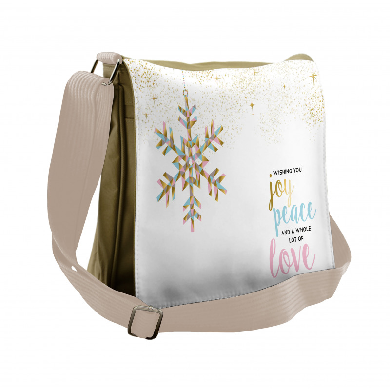 Christmas Snowflake Love Messenger Bag