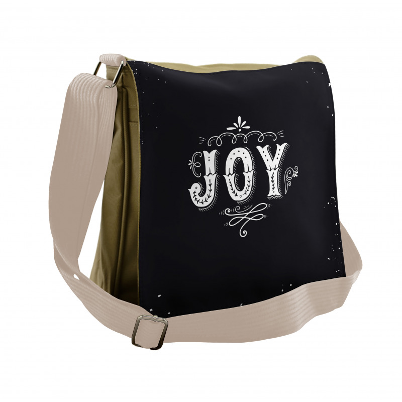 Retro Style Ornate Words Messenger Bag