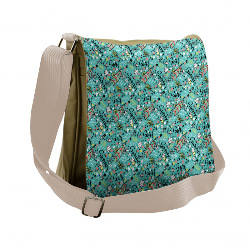 Tropic Floral Design Messenger Bag