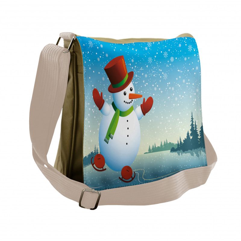 Skating Happy Cartoon Messenger Bag