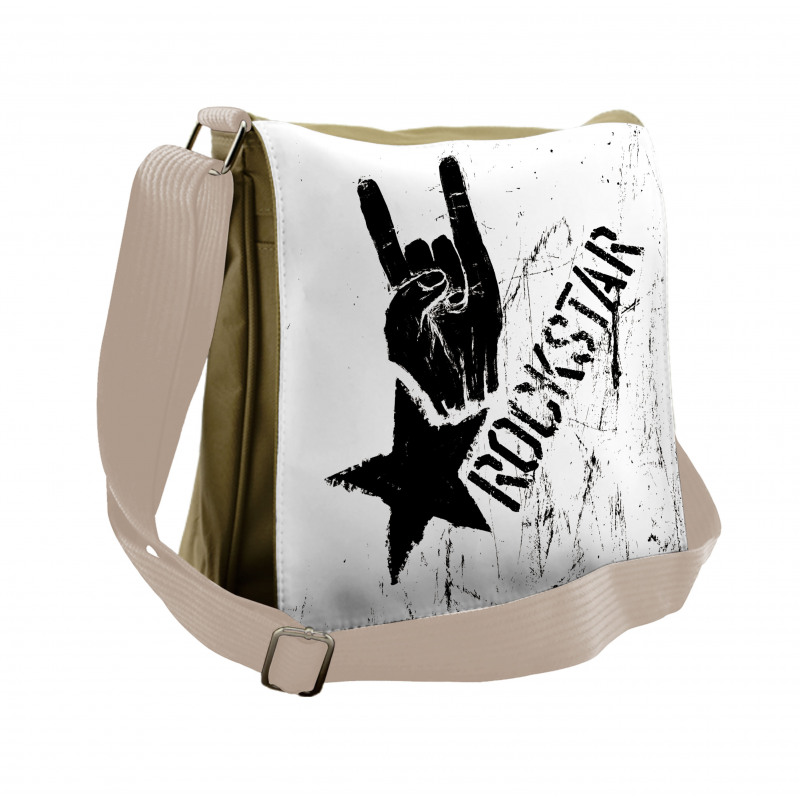 Grunge Effect Hand Star Messenger Bag