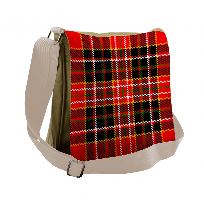 Scottish Tartan Style Messenger Bag