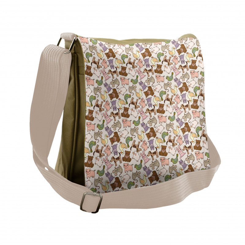 Abstract Farm Animals Messenger Bag