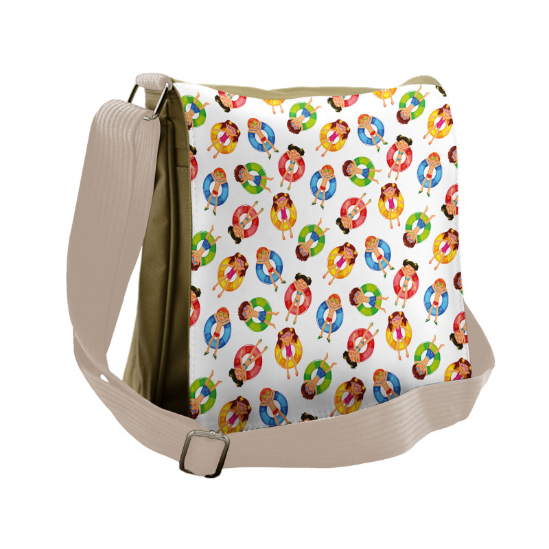 Children in Pool Summer Messenger Bag