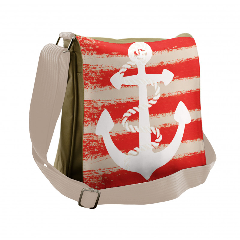 Rope Stripes Nautical Messenger Bag