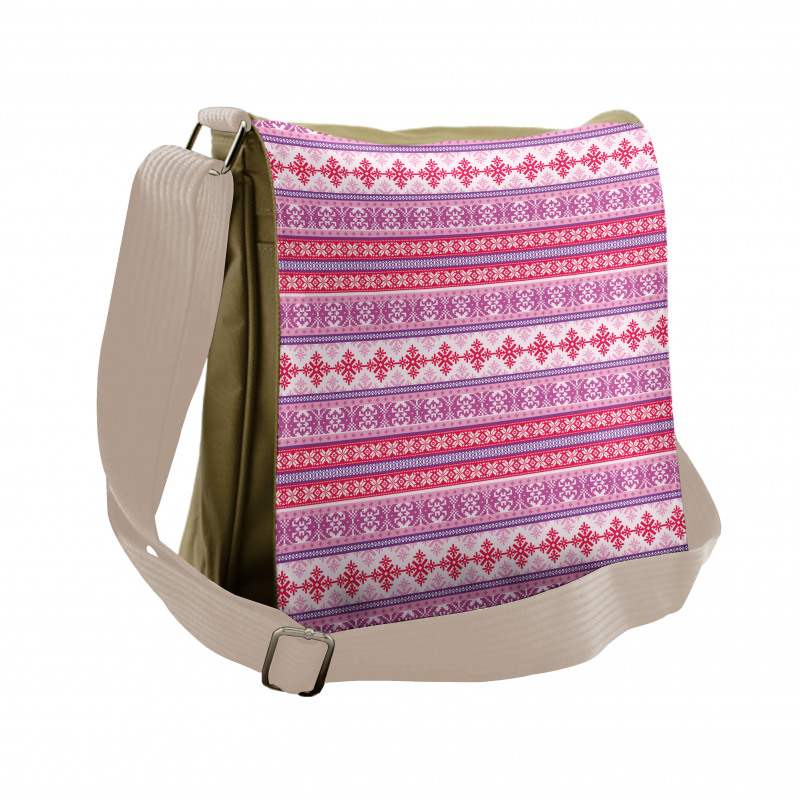 Geometric Snow December Messenger Bag