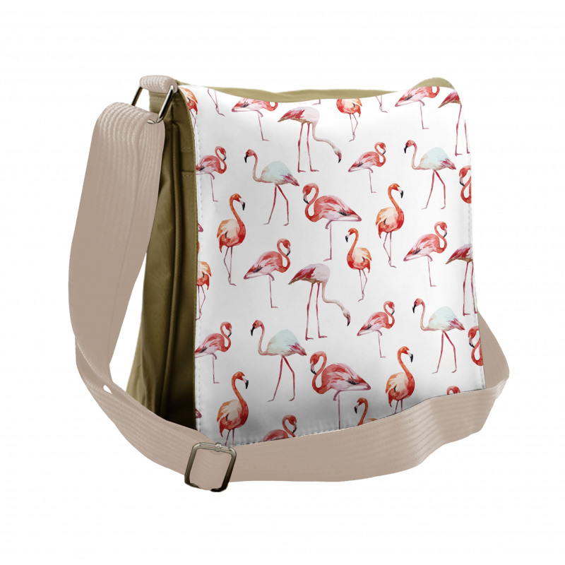 Exotic Birds Pattern Messenger Bag