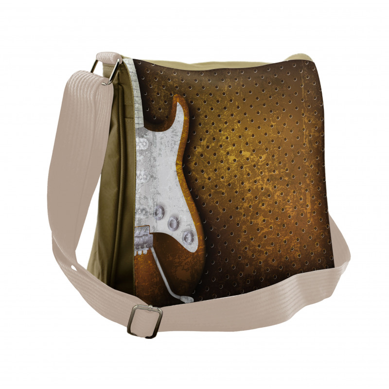 Grunge Dots Guitar Messenger Bag