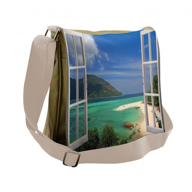 Tropic Scene in Window Messenger Bag