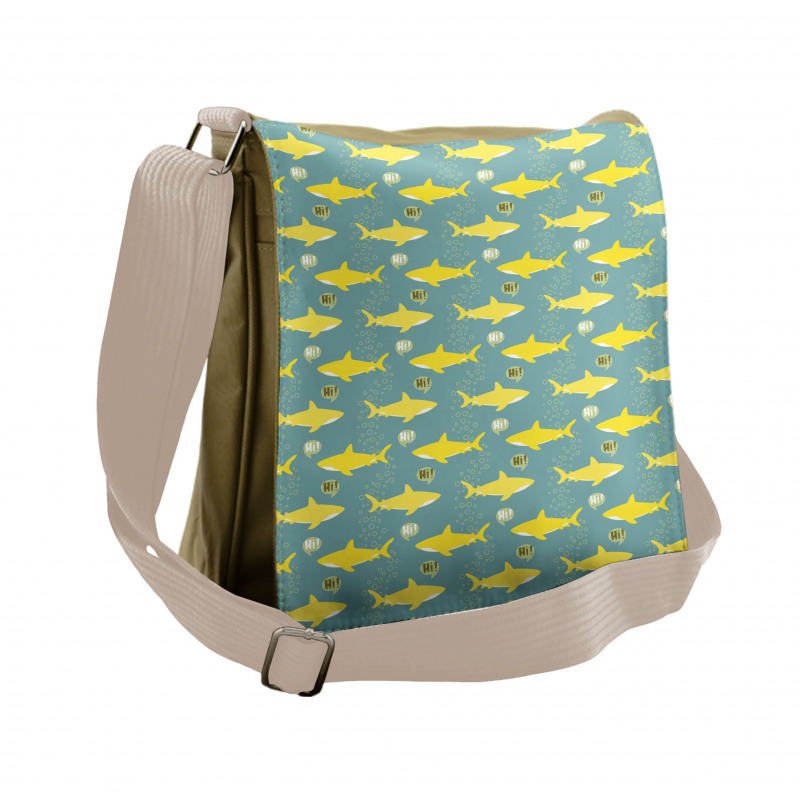 Friendly Yellow Fishes Messenger Bag