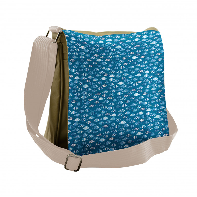 Abstract Aquatic Design Messenger Bag