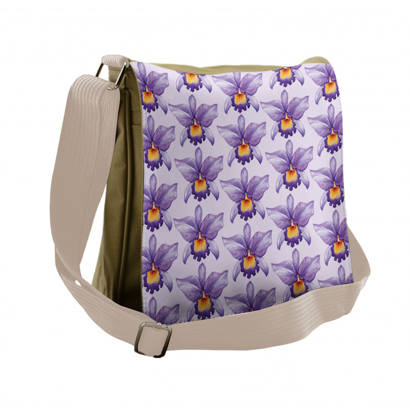 Tropical Orchid Flowers Messenger Bag