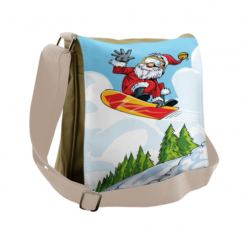 Jump on Snowboard Pines Messenger Bag