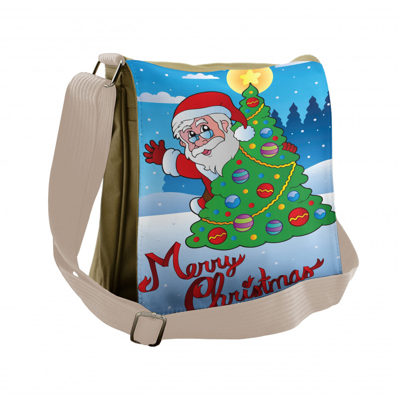 Tree Snowy Forest Messenger Bag