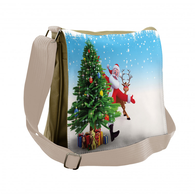 Xmas Reindeer Presents Messenger Bag