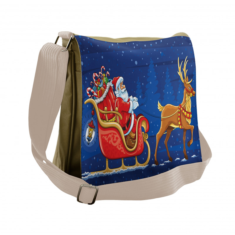 Moving on Sledge at Night Messenger Bag