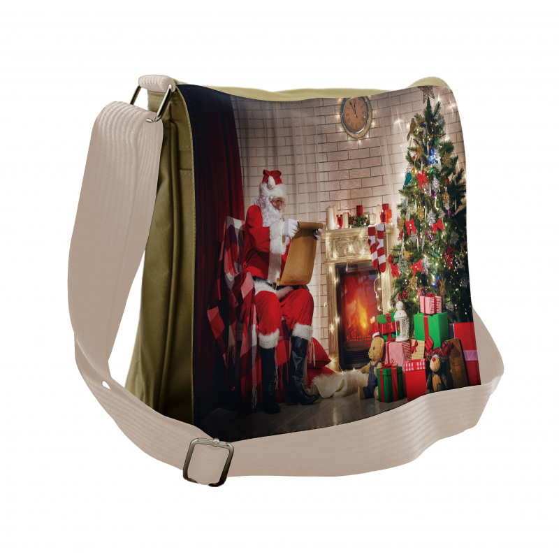 Santa Reading Letter Home Messenger Bag