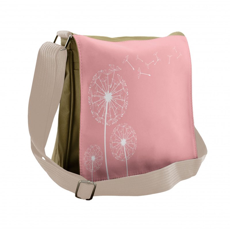 Sketch Style Flowers Messenger Bag