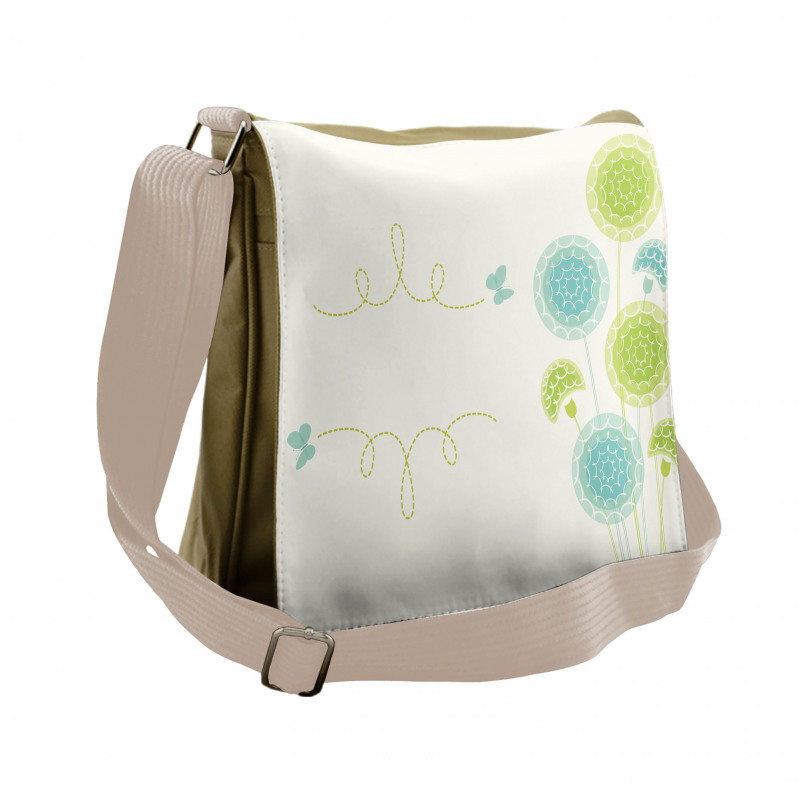 Hand Drawn Plants Messenger Bag