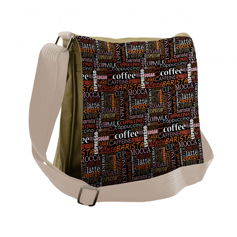 Colorful Typography Art Messenger Bag