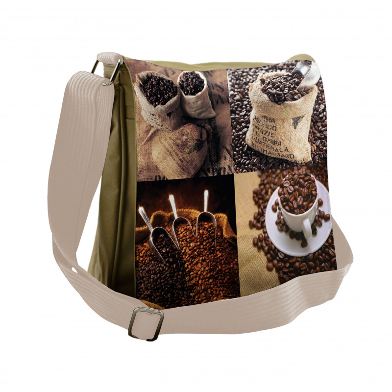 Rustic Collage of Grains Messenger Bag