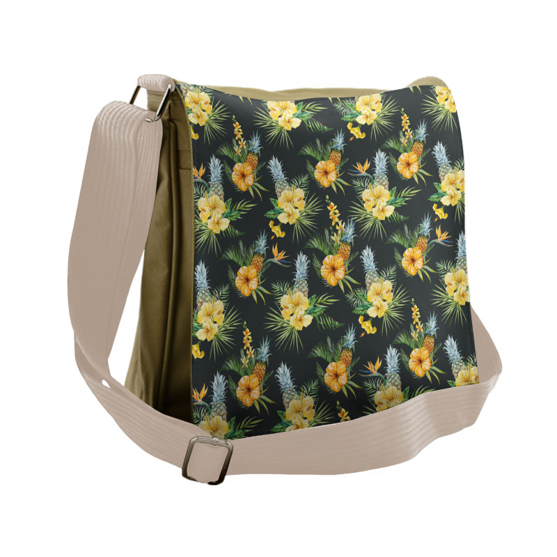 Tropic Flower Design Messenger Bag