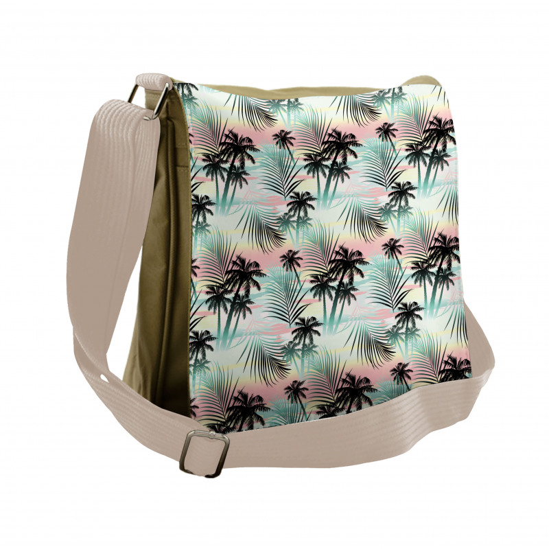 Summer Palm Trees Fern Messenger Bag