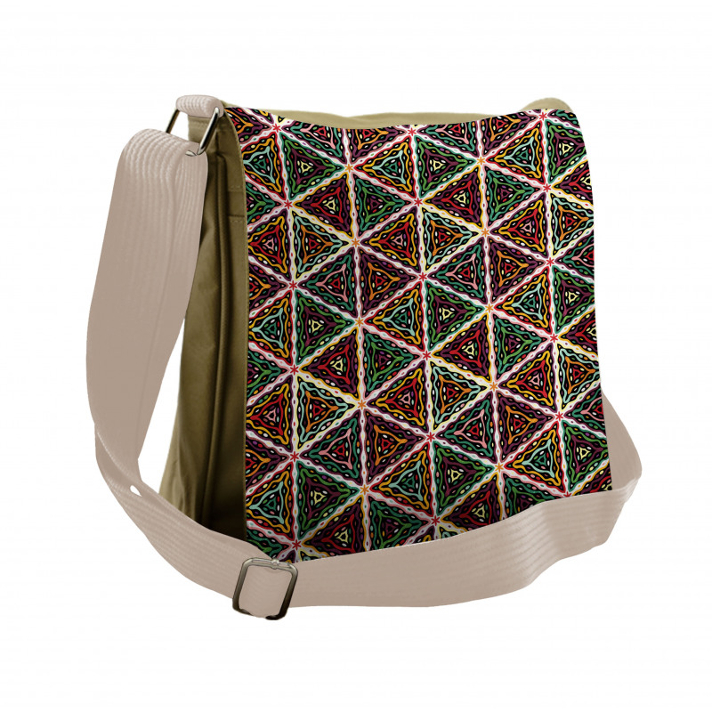 Geometric Grunge Mosaic Messenger Bag