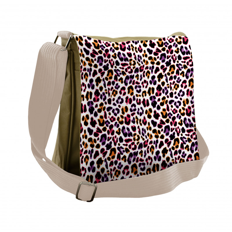 Safari Leopard Animal Motif Messenger Bag