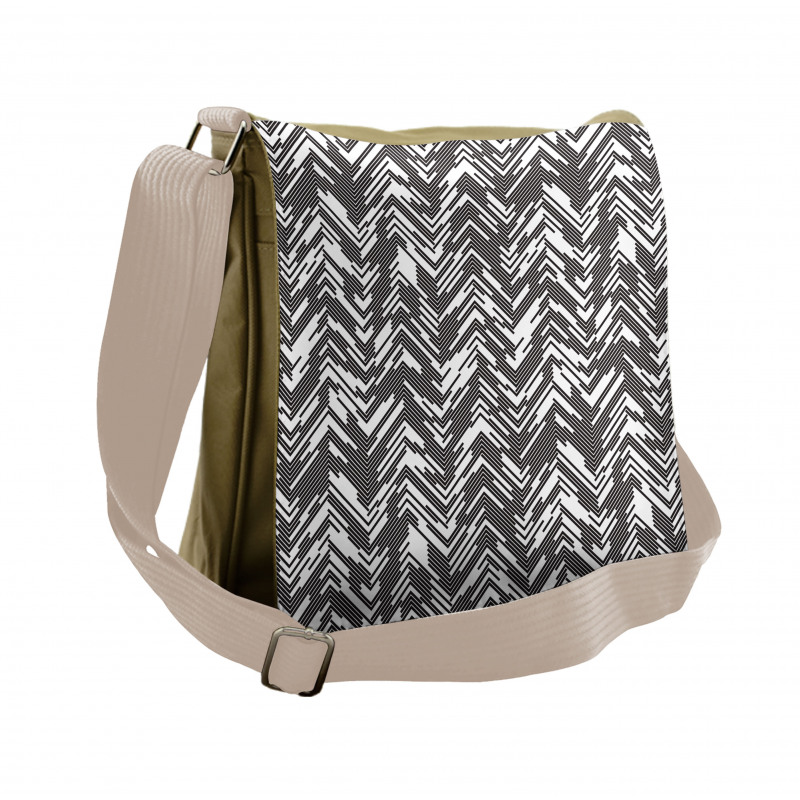 Chaotic Chevron Messenger Bag