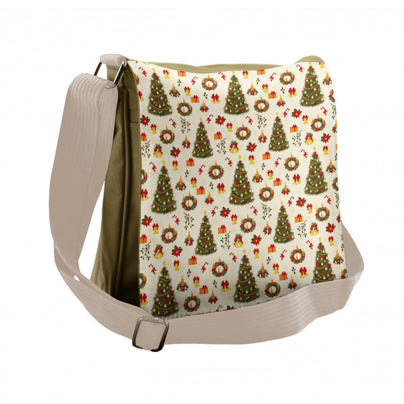 Cartoon Trees Bells Messenger Bag