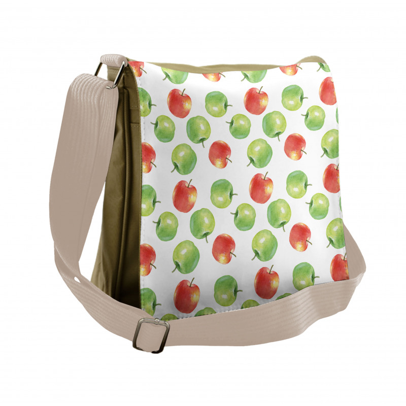 Watercolor Fruit Pattern Messenger Bag