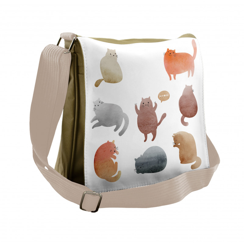 Watercolor Kitties Pet Messenger Bag