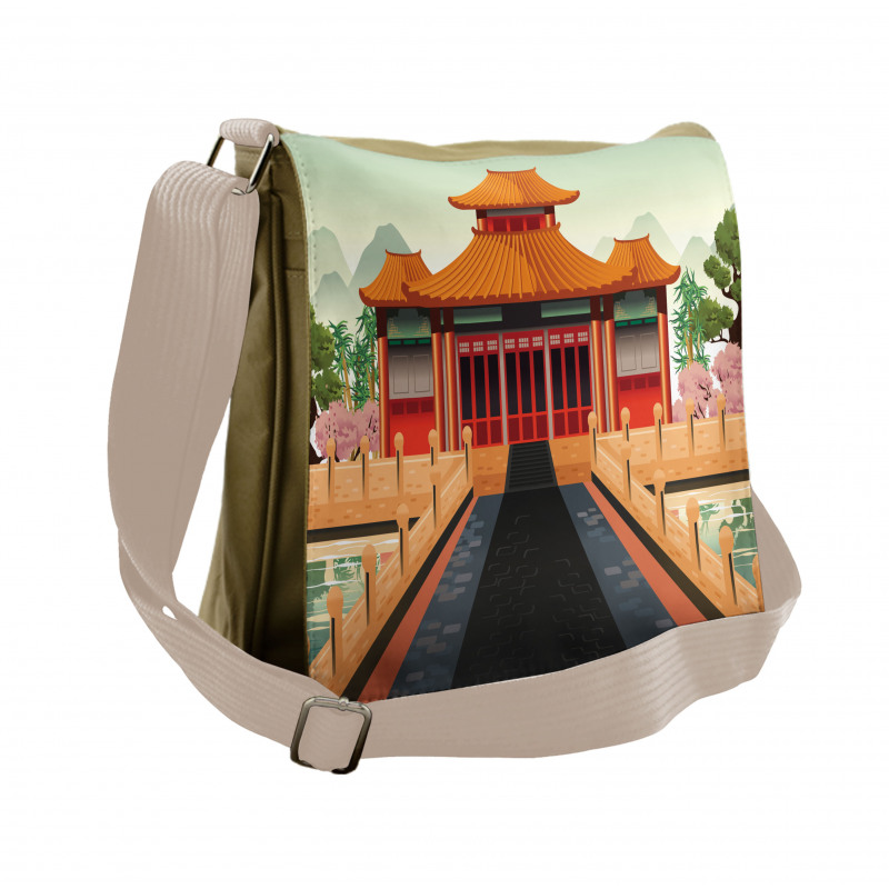 Chinese Building Asia Messenger Bag
