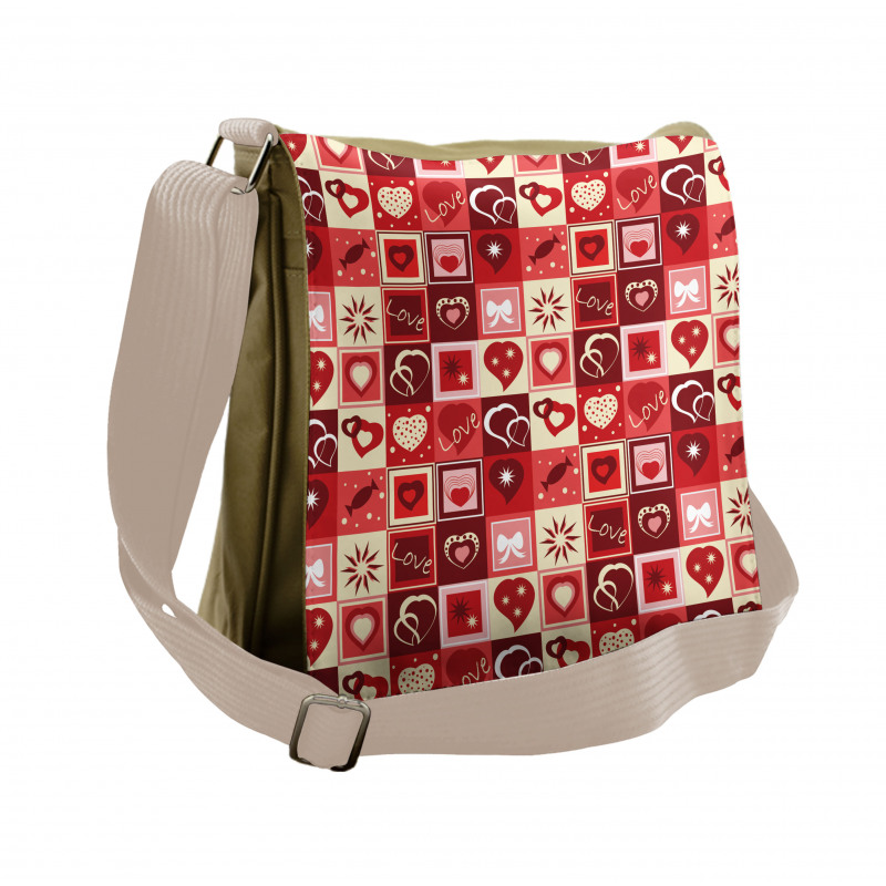 Valentines Day Theme Hearts Messenger Bag