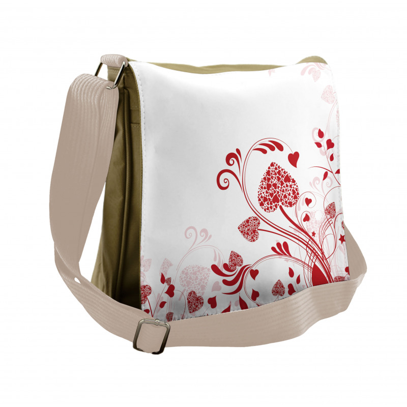 Garden of Romance Hearts Messenger Bag