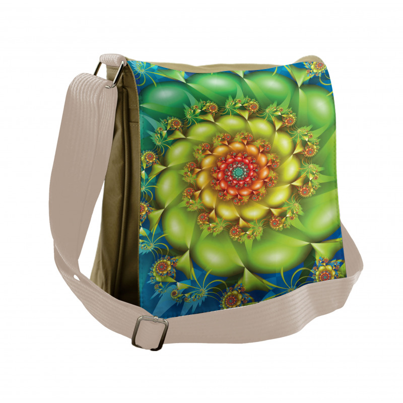 Colorful Floral Spiral Messenger Bag