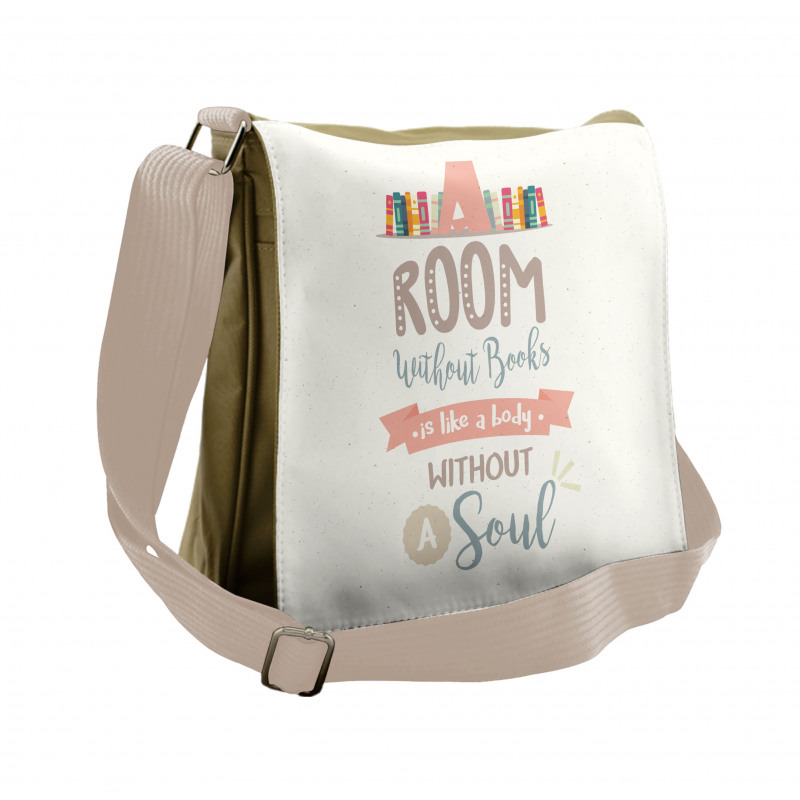 Book Shelf and a Words Messenger Bag