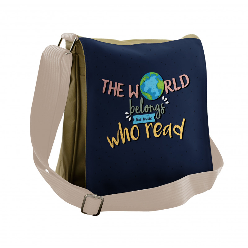 World Belongs to Readers Messenger Bag