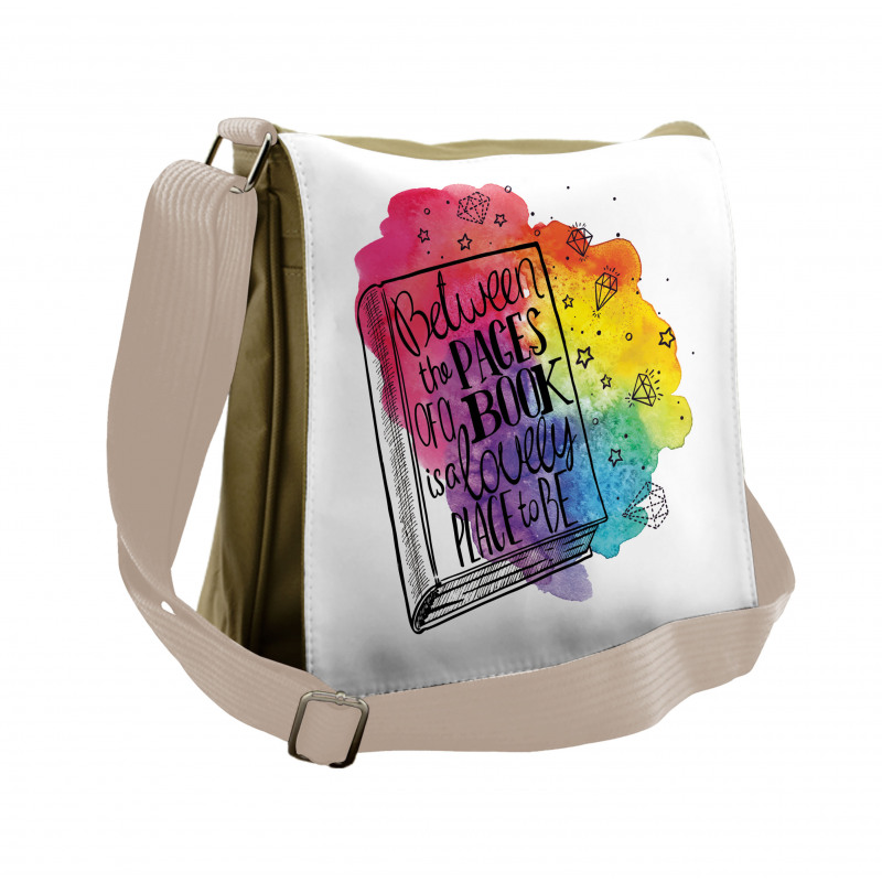 Words Between Pages Vivid Messenger Bag