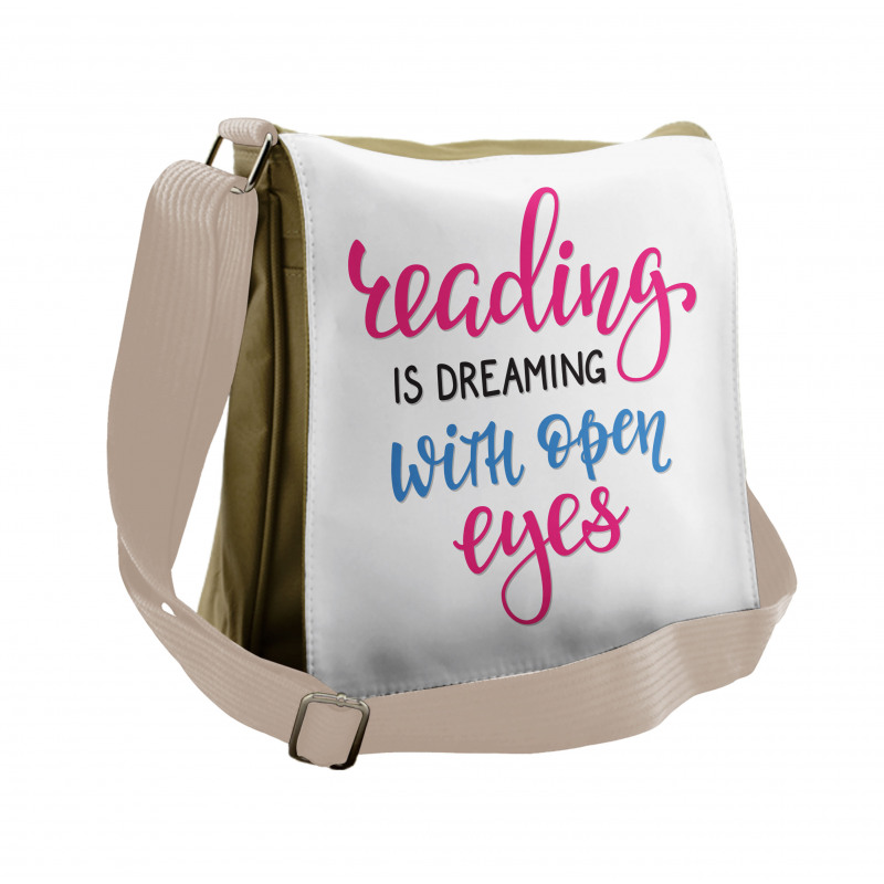 Reading is Dreaming Words Messenger Bag