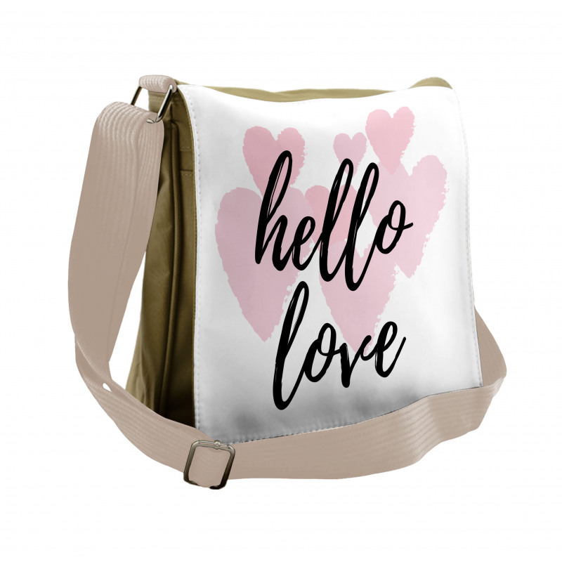 Romantic Phrase Hearts Messenger Bag