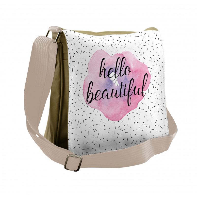 Watercolor Style Flower Messenger Bag